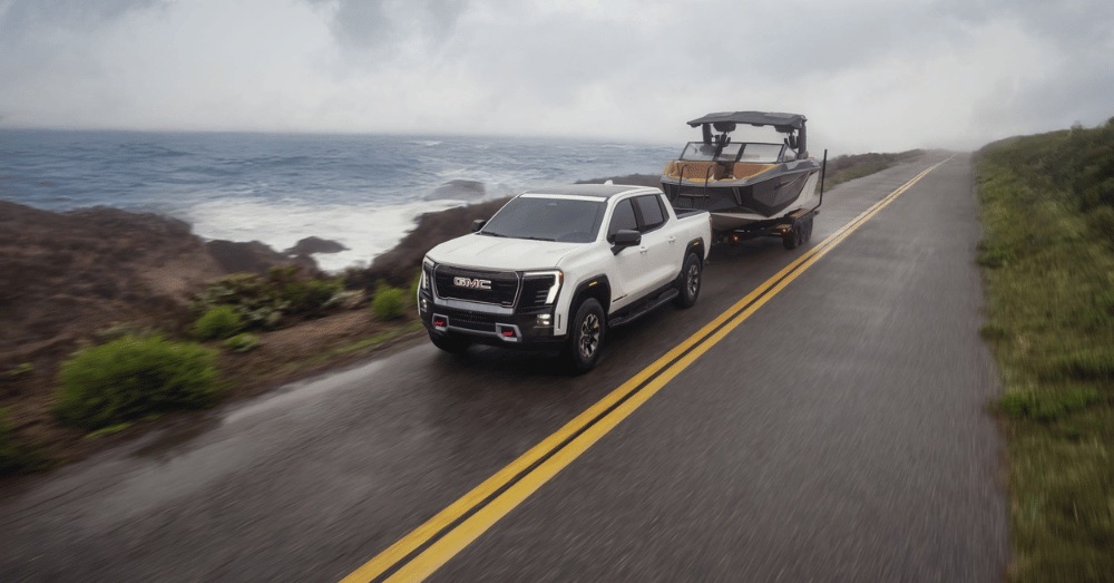 Why Towing Capacity Is the Next Battleground for EV Trucks - GMC Sierra EV AT4 towing